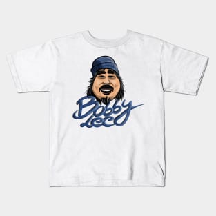 Bobby Lee With Blue Beanie Illustration (Black Base) Kids T-Shirt